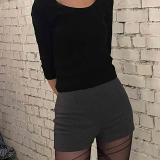 Body-fit High-waisted Elastic Tailored Shorts