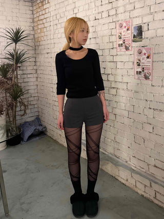 Body-fit High-waisted Elastic Tailored Shorts