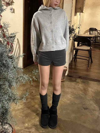 Body-fit High-waisted Elastic Tailored Shorts