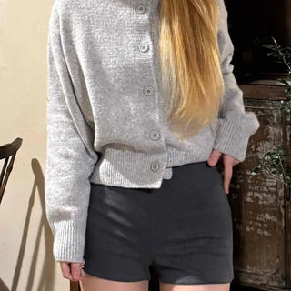 Body-fit High-waisted Elastic Tailored Shorts