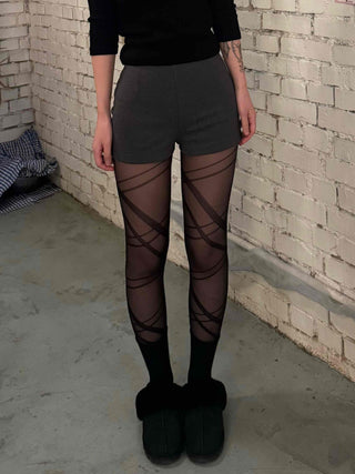 Body-fit High-waisted Elastic Tailored Shorts