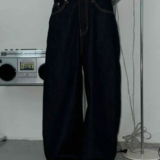 Low Stitch Balloon Fit Wide Denim Pants
