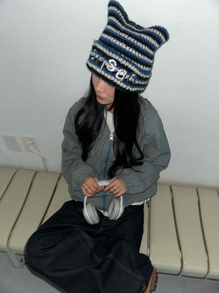 Low Stitch Balloon Fit Wide Denim Pants