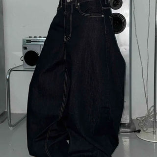 Low Stitch Balloon Fit Wide Denim Pants