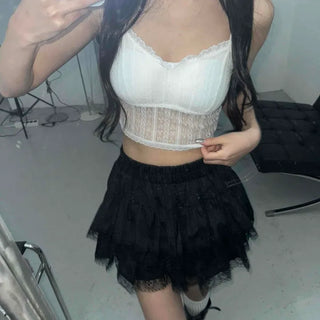 Delicate Fit Lace See-through Camisole Crop Sleeveless