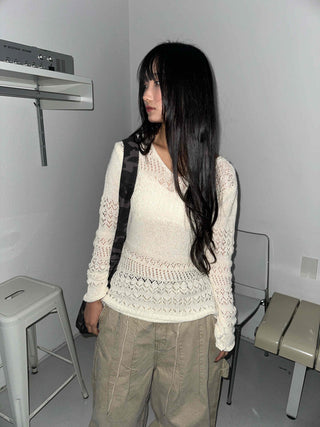 Feminine Two-Way Crochet Layered Knit Dress