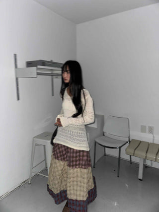 Feminine Two-Way Crochet Layered Knit Dress