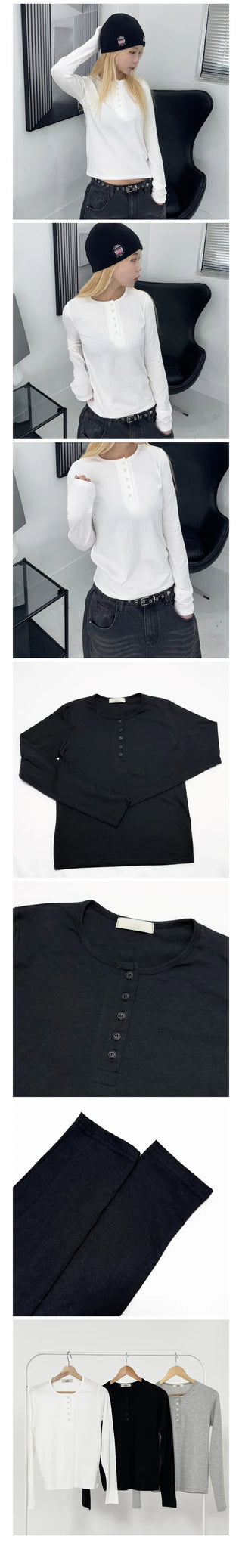 Esther Daily Button Long Sleeve