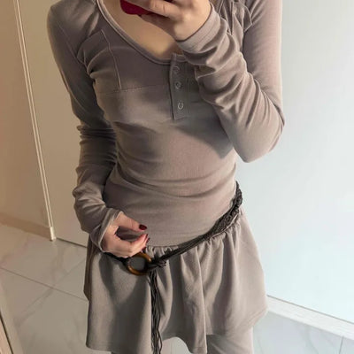 Unique Pocket Button Slim Fit Hoodie