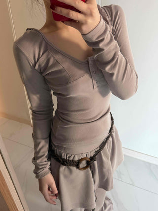 Unique Pocket Button Slim Fit Hoodie