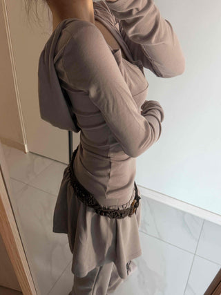 Unique Pocket Button Slim Fit Hoodie