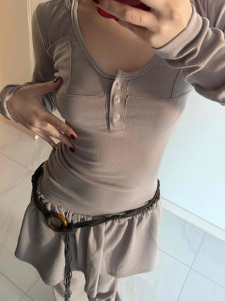 Unique Pocket Button Slim Fit Hoodie