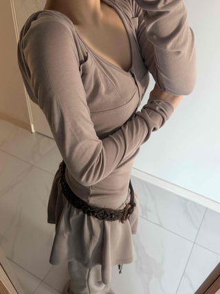 Unique Pocket Button Slim Fit Hoodie