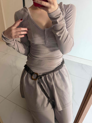 Unique Pocket Button Slim Fit Hoodie