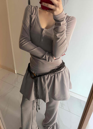 Unique Pocket Button Slim Fit Hoodie