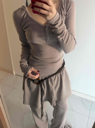 Unique Pocket Button Slim Fit Hoodie