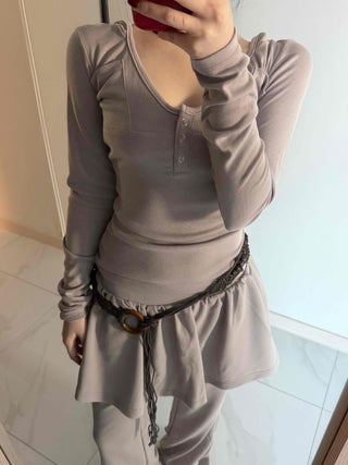 Unique Pocket Button Slim Fit Hoodie