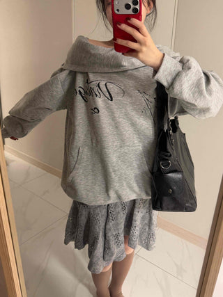 Punched Knit Flare Midi Skirt