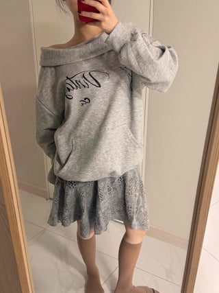Punched Knit Flare Midi Skirt