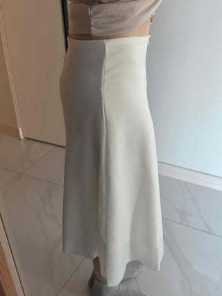 Soft Lace Ribbon Point Midi Skirt