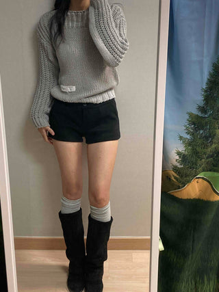 Minimal Low-Rise Slim Mini Shorts