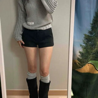 Minimal Low-Rise Slim Mini Shorts