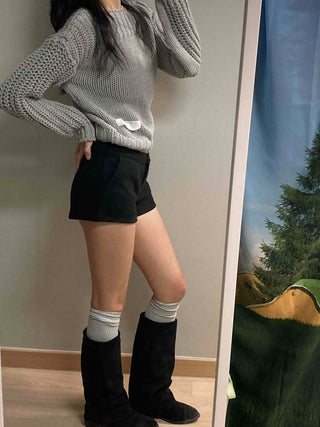 Minimal Low-Rise Slim Mini Shorts