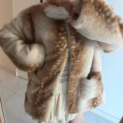 Bambi Leopard Oversized Fur Jacket