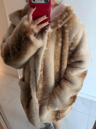 Bambi Leopard Oversized Fur Jacket