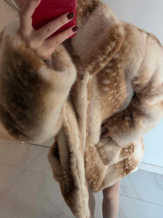 Bambi Leopard Oversized Fur Jacket
