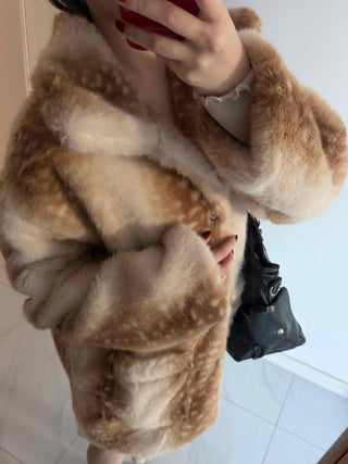 Bambi Leopard Oversized Fur Jacket