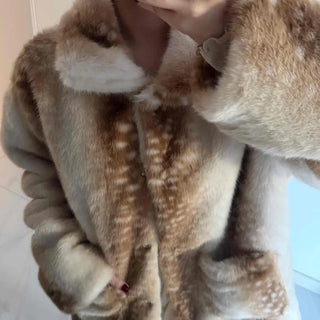 Bambi Leopard Oversized Fur Jacket