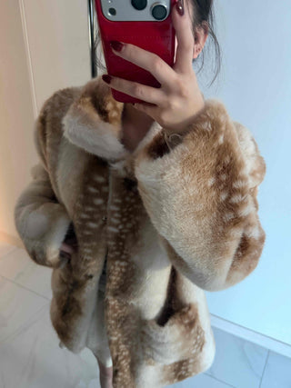 Bambi Leopard Oversized Fur Jacket