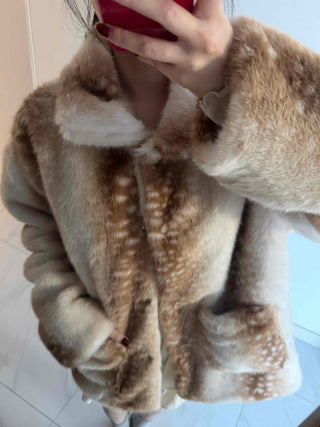 Bambi Leopard Oversized Fur Jacket