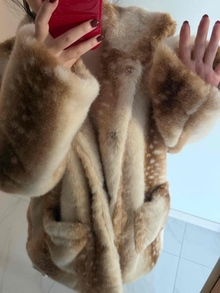 Bambi Leopard Oversized Fur Jacket