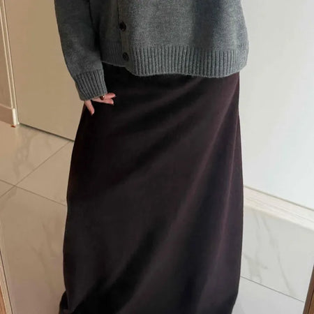 Minimal Sweat Fleece Maxi Skirt