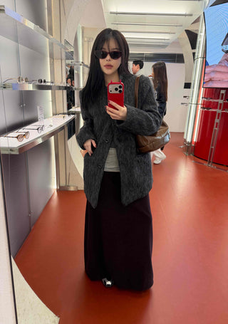 Minimal Sweat Fleece Maxi Skirt