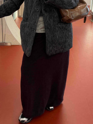 Minimal Sweat Fleece Maxi Skirt