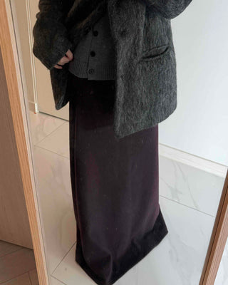 Minimal Sweat Fleece Maxi Skirt