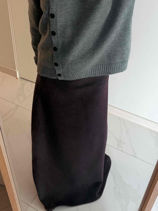 Minimal Sweat Fleece Maxi Skirt