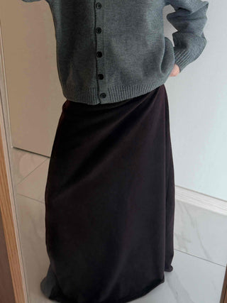Minimal Sweat Fleece Maxi Skirt