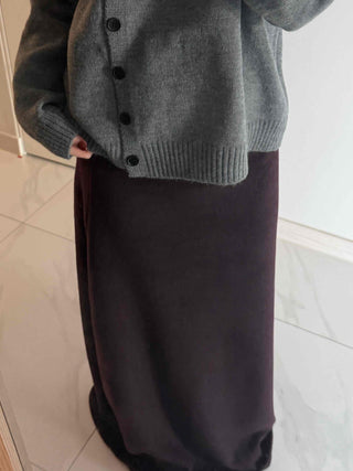 Minimal Sweat Fleece Maxi Skirt