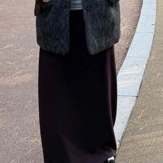 Minimal Sweat Fleece Maxi Skirt