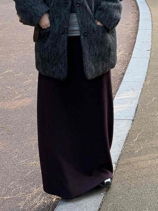 Minimal Sweat Fleece Maxi Skirt