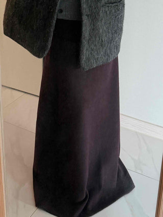 Minimal Sweat Fleece Maxi Skirt