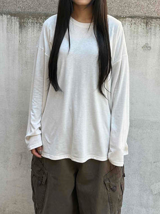 Adele Loose Fit Layered Round Neck Long Sleeve Tee