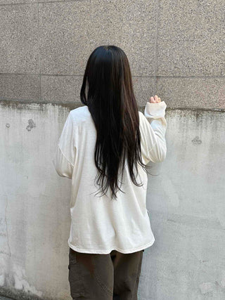 Adele Loose Fit Layered Round Neck Long Sleeve Tee
