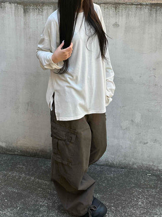 Adele Loose Fit Layered Round Neck Long Sleeve Tee