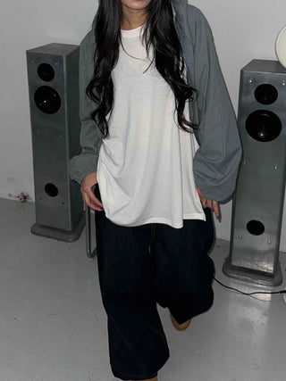 Adele Loose Fit Layered Round Neck Long Sleeve Tee