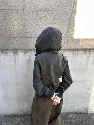 Gold Button Reversible Knit Color Block MA-1 Bomber Jumper